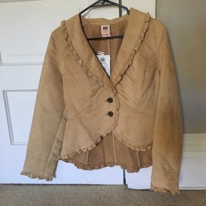 Faded Glory Suede Jacket Tan Beige Size S 4/6